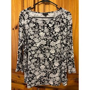 J. Jill Wearever Collection Floral Print Top